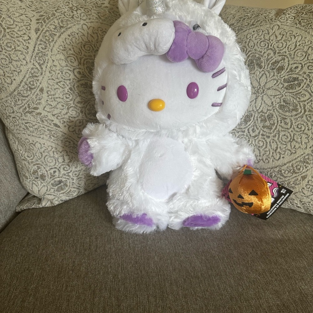 Hello Kitty 2025 white unicorn Halloween greeter